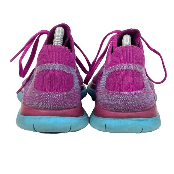 Nike Free 4.0 Flyknit - Women's Sz 7 - Fuchsia Flash Clearwater Shoes 631050-501 - Picture 3 of 12